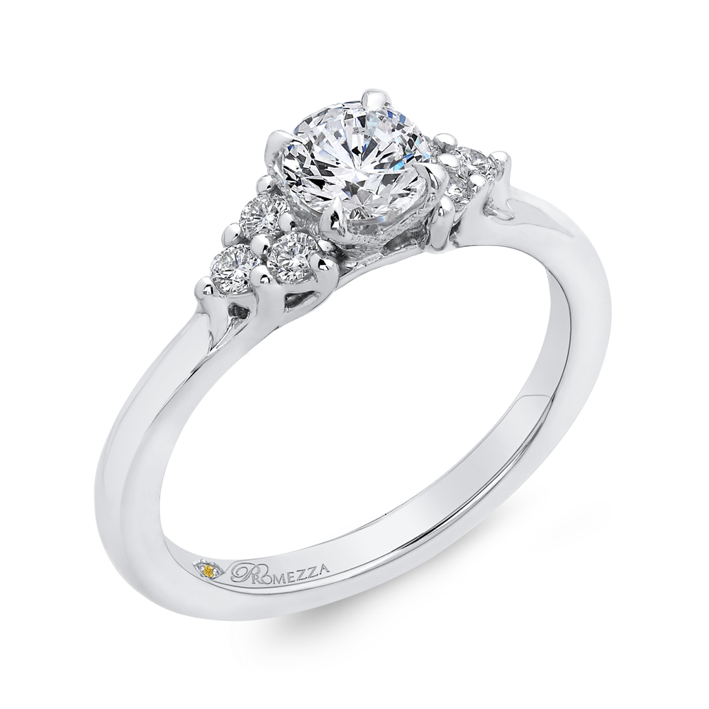 Round Diamond Classic Engagement Ring in 14K White Gold