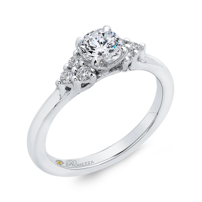 Round Diamond Classic Engagement Ring in 14K White Gold