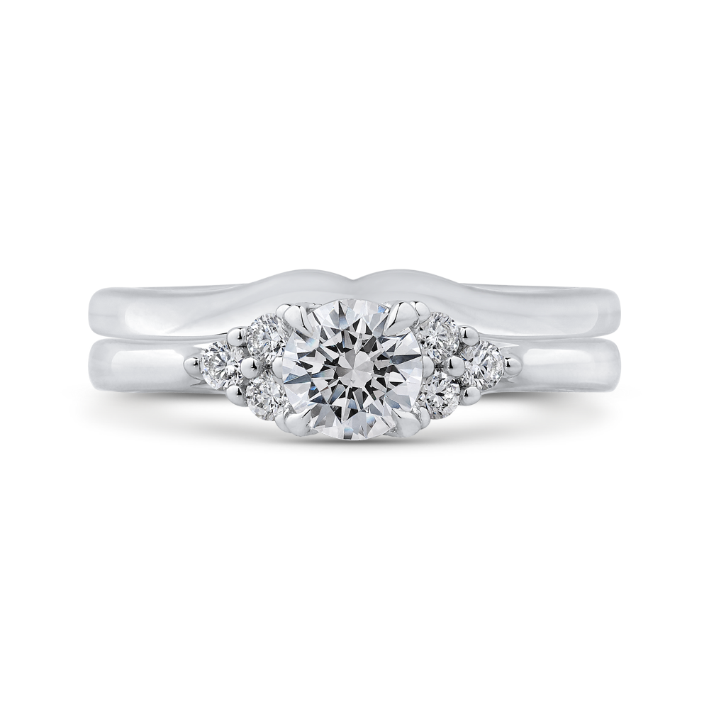 Round Diamond Classic Engagement Ring in 14K White Gold