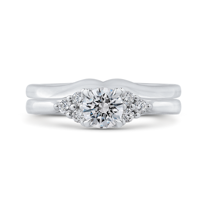 Round Diamond Classic Engagement Ring in 14K White Gold