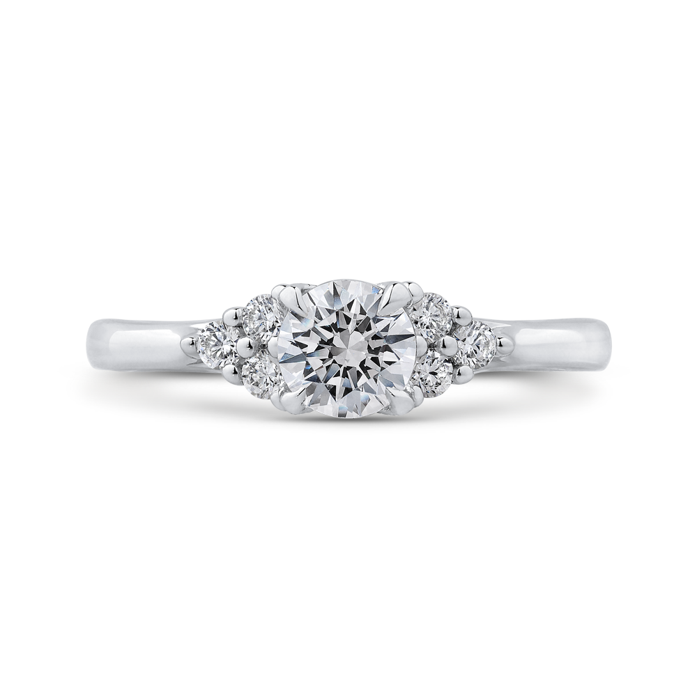 Round Diamond Classic Engagement Ring in 14K White Gold