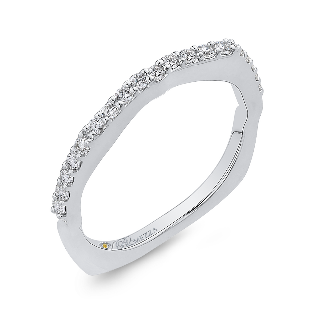 Round Diamond Half-Eternity Wedding Band in 14K White Gold