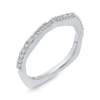 Round Diamond Half-Eternity Wedding Band in 14K White Gold