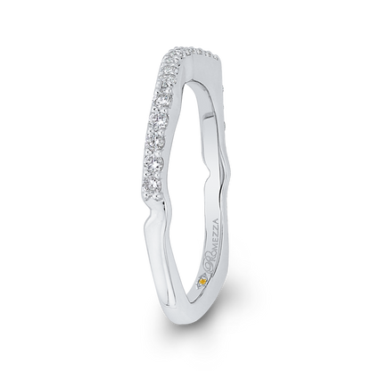 Round Diamond Half-Eternity Wedding Band in 14K White Gold
