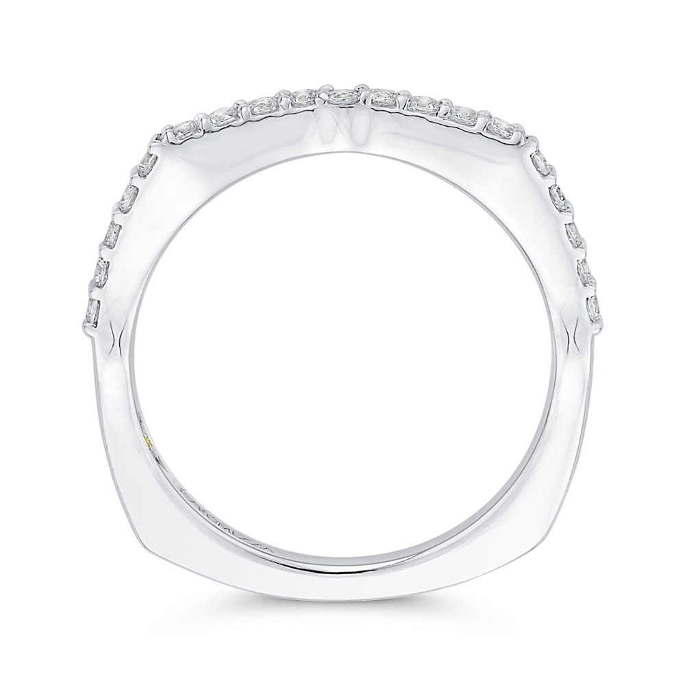 Round Diamond Half-Eternity Wedding Band in 14K White Gold