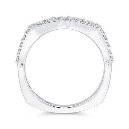 Round Diamond Half-Eternity Wedding Band in 14K White Gold