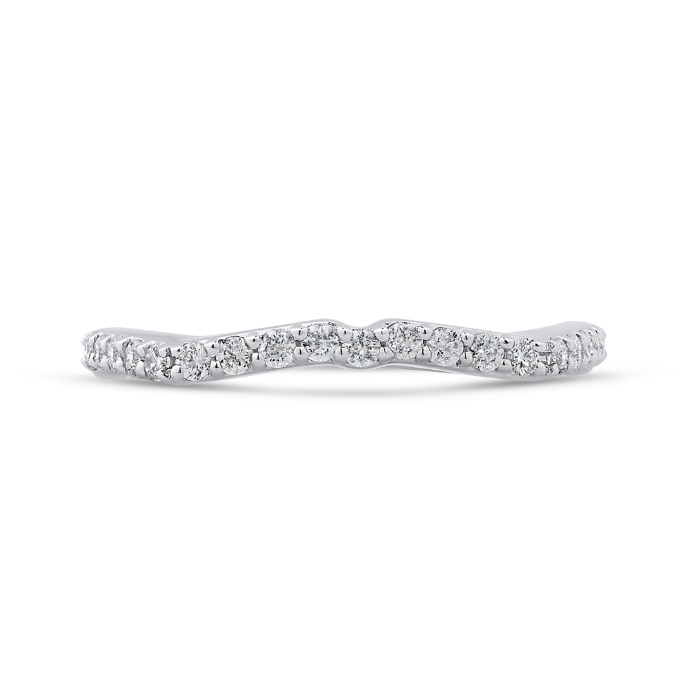 Round Diamond Half-Eternity Wedding Band in 14K White Gold