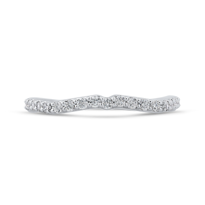 Round Diamond Half-Eternity Wedding Band in 14K White Gold