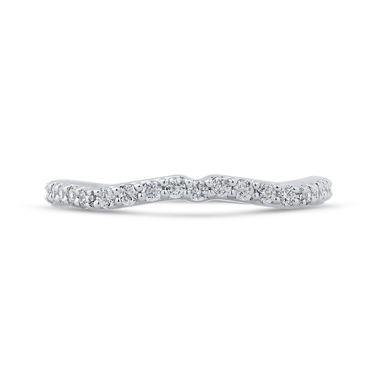 Round Diamond Half-Eternity Wedding Band in 14K White Gold