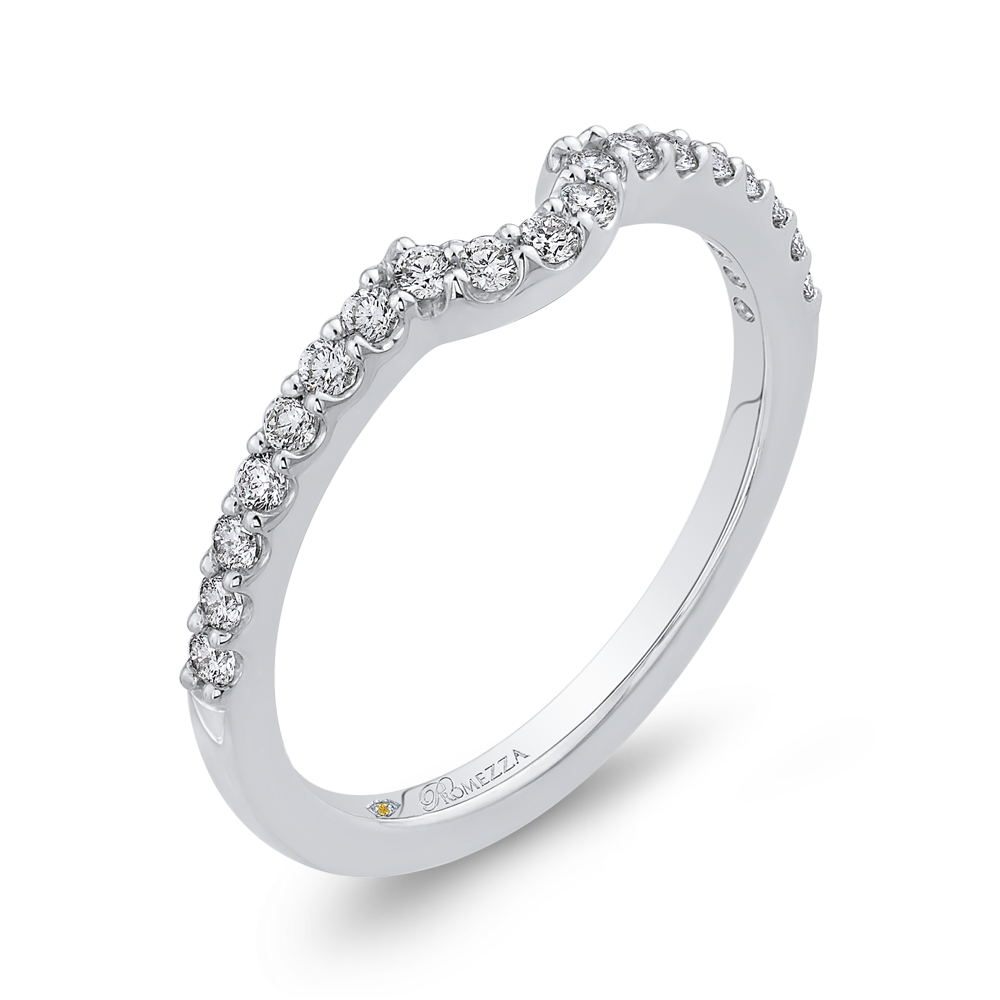 Round Diamond Half-Eternity Wedding Band in 14K White Gold