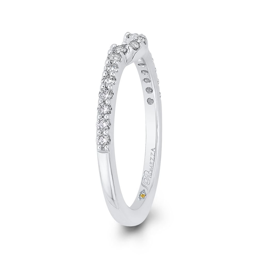 Round Diamond Half-Eternity Wedding Band in 14K White Gold