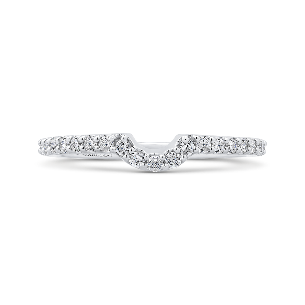 Round Diamond Half-Eternity Wedding Band in 14K White Gold
