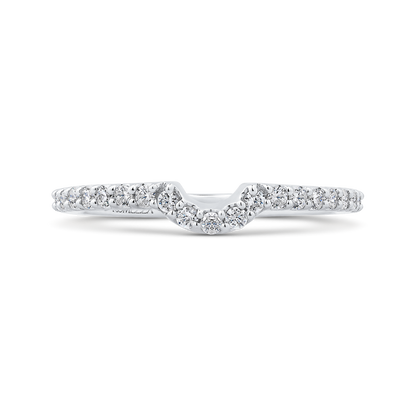 Round Diamond Half-Eternity Wedding Band in 14K White Gold