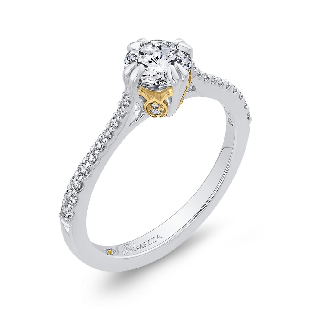 Diamond Engagement Ring in 14K Two Tone Gold