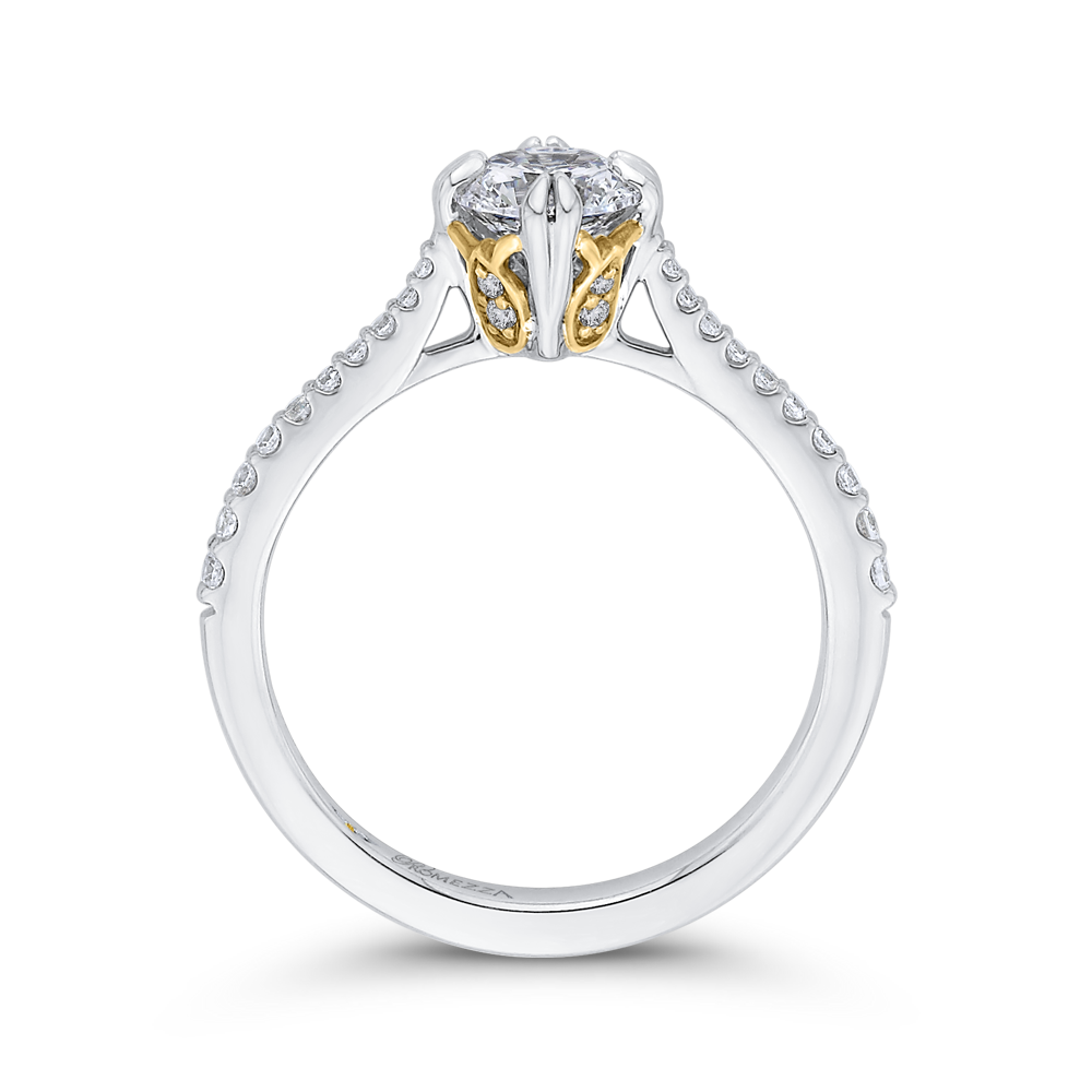 Diamond Engagement Ring in 14K Two Tone Gold