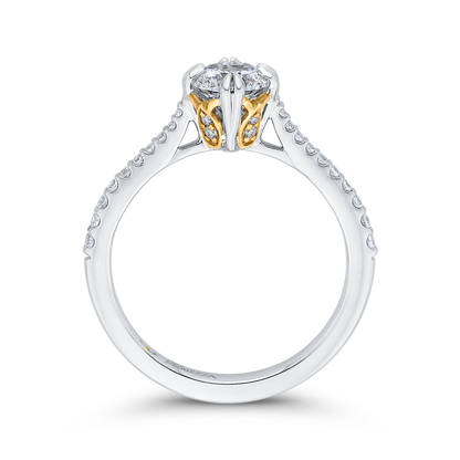 Diamond Engagement Ring in 14K Two Tone Gold