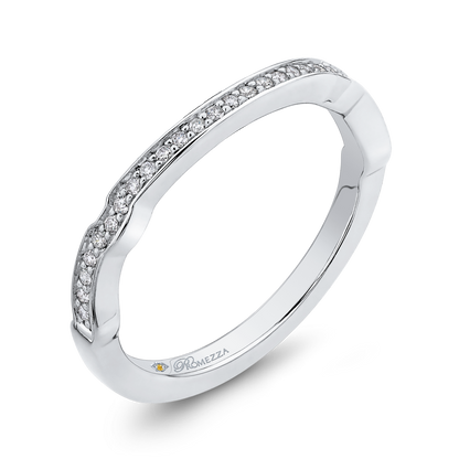 Round Diamond Half-Eternity Wedding Band in 14K White Gold
