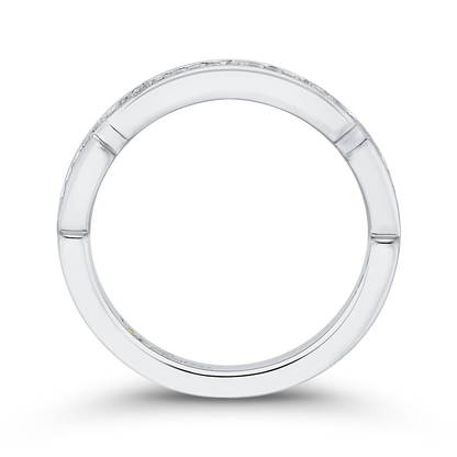 Round Diamond Half-Eternity Wedding Band in 14K White Gold