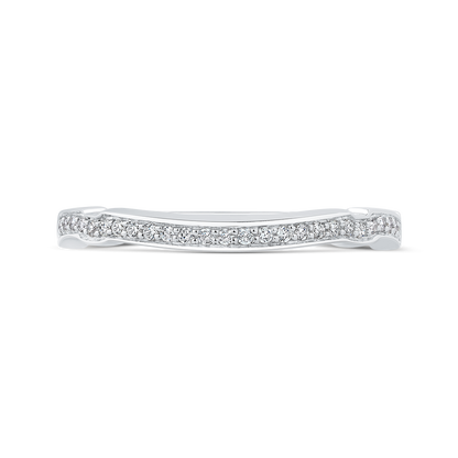 Round Diamond Half-Eternity Wedding Band in 14K White Gold