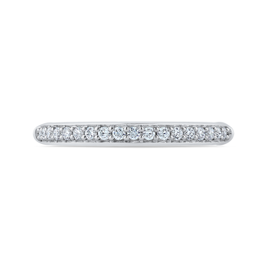 Round Diamond Half-Eternity Wedding Band in 14K White Gold