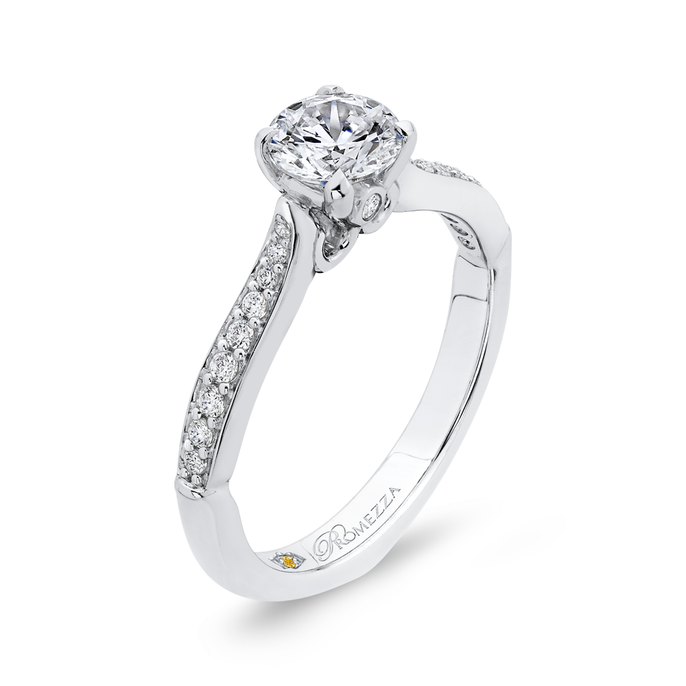 Round Ct Diamond Engagement Ring in 14K White Gold