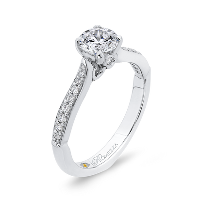 Round Ct Diamond Engagement Ring in 14K White Gold