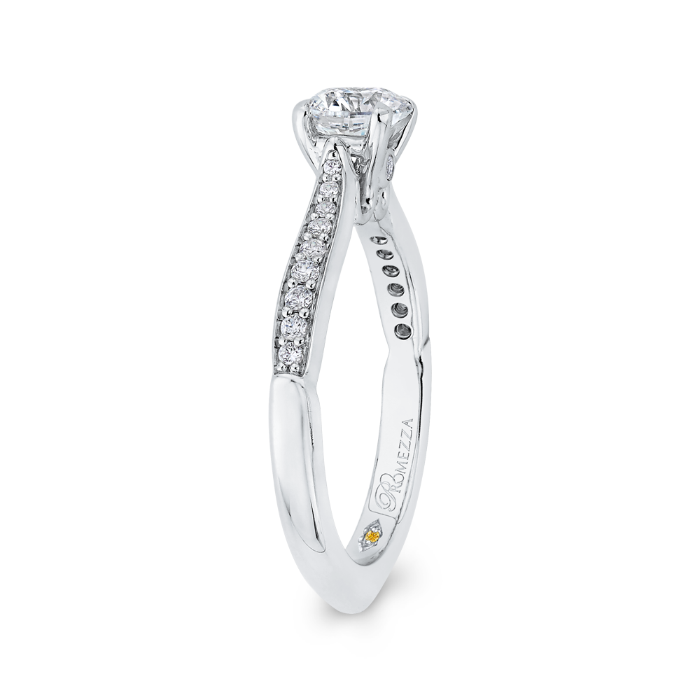 Round Ct Diamond Engagement Ring in 14K White Gold