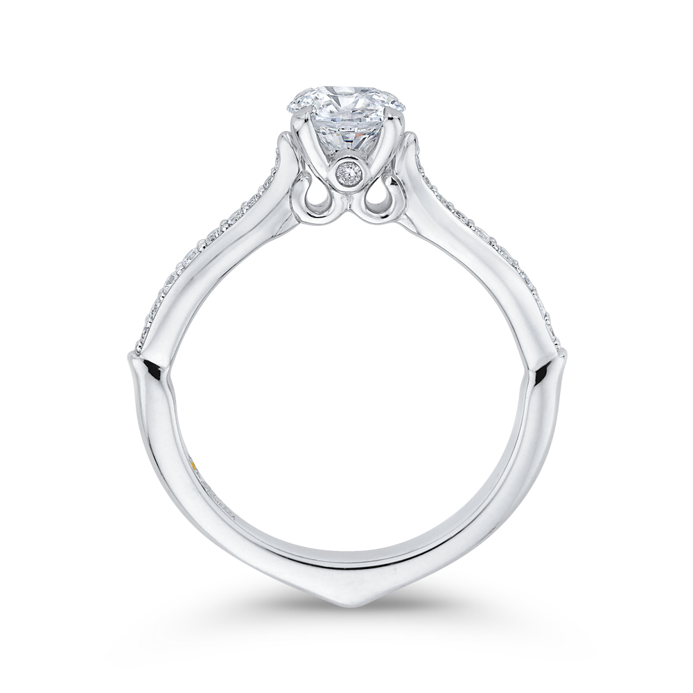 Round Ct Diamond Engagement Ring in 14K White Gold