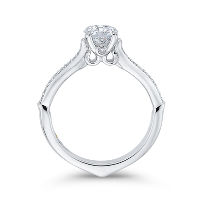 Round Ct Diamond Engagement Ring in 14K White Gold