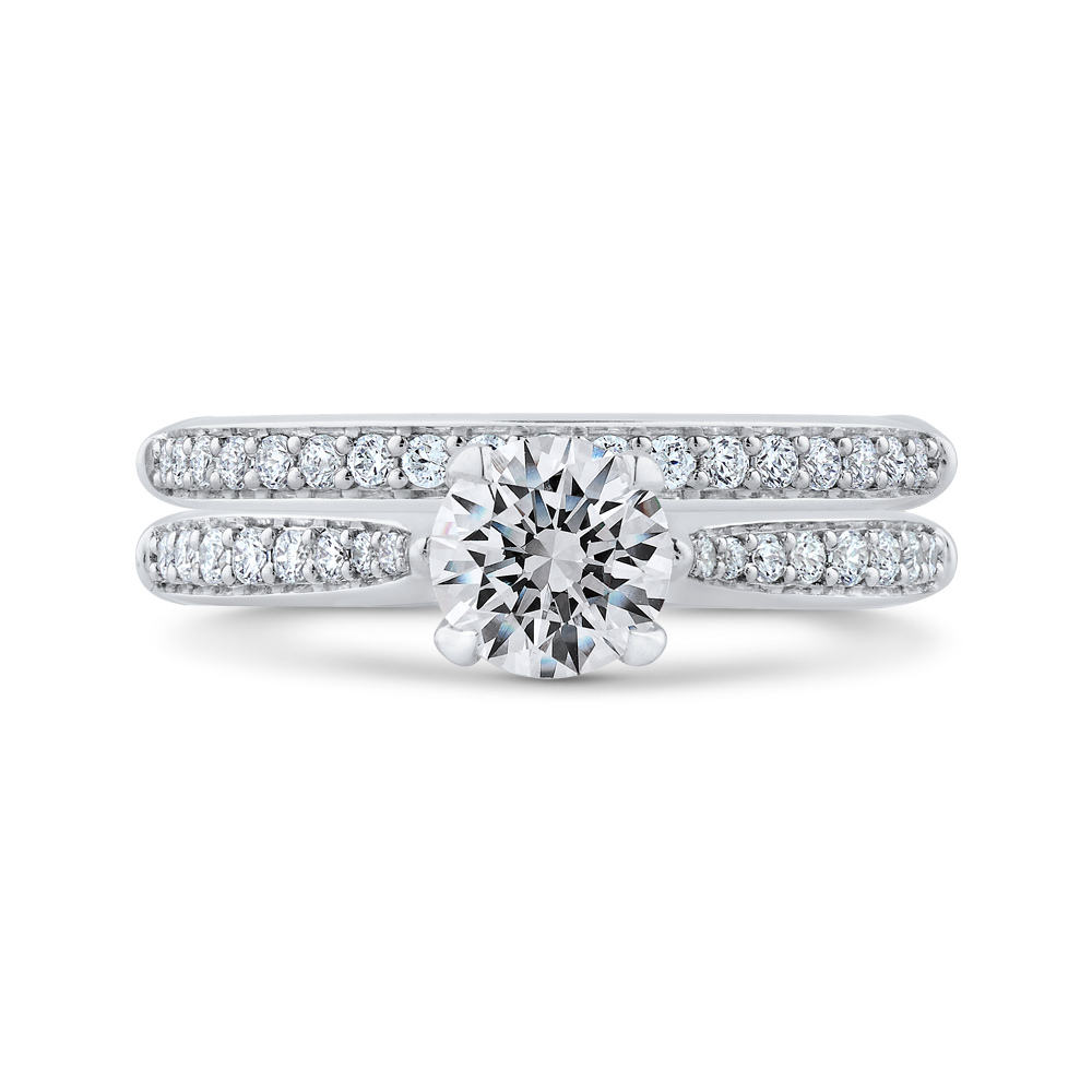 Round Ct Diamond Engagement Ring in 14K White Gold