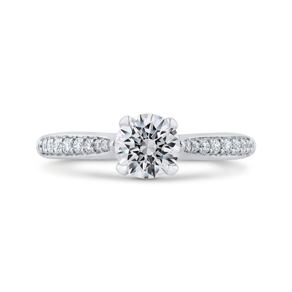 Round Ct Diamond Engagement Ring in 14K White Gold