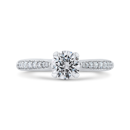 Round Ct Diamond Engagement Ring in 14K White Gold