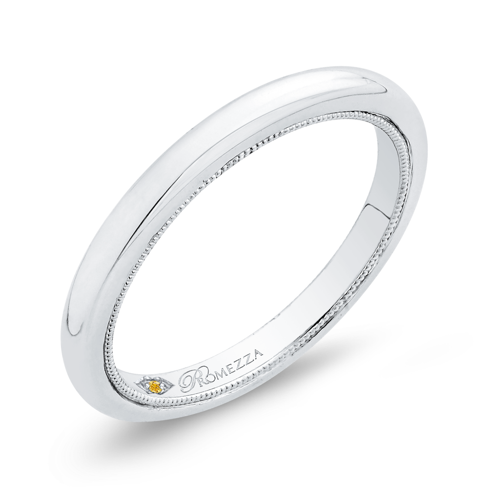 Plain Wedding Band in 14K White Gold