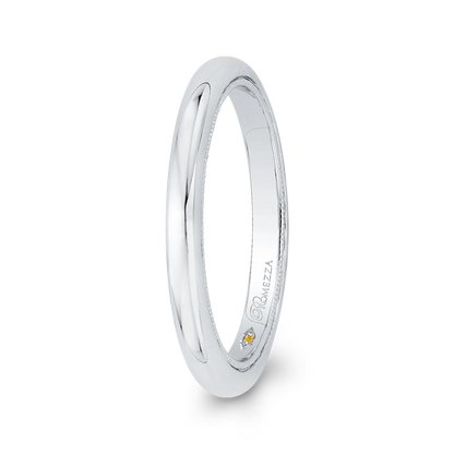 Plain Wedding Band in 14K White Gold