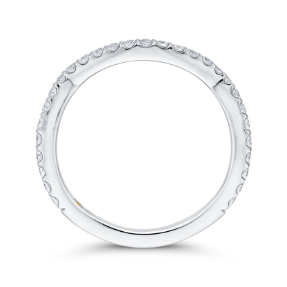 Round Diamond Wedding Band in 14K White Gold