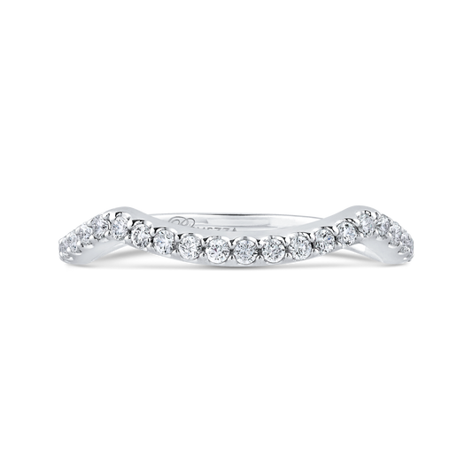 Round Diamond Wedding Band in 14K White Gold