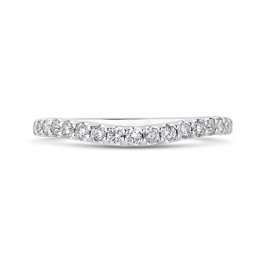 Round Diamond Half-Eternity Wedding Band in 14K White Gold