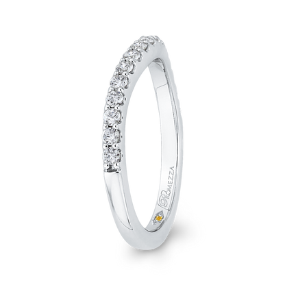 Round Diamond Half-Eternity Wedding Band in 14K White Gold