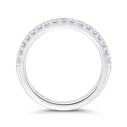 Round Diamond Half-Eternity Wedding Band in 14K White Gold