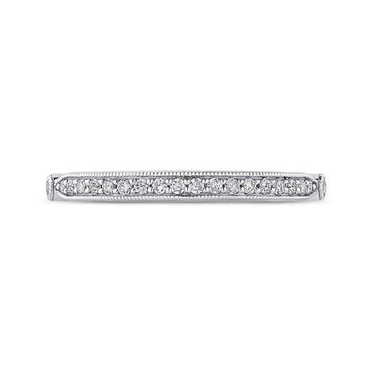 Round Diamond Half-Eternity Wedding Band in 14K White Gold