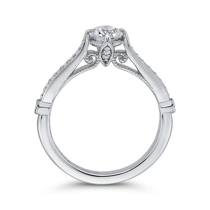 Round Diamond Engagement Ring in 14K White Gold