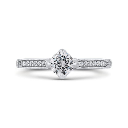 Round Diamond Engagement Ring in 14K White Gold