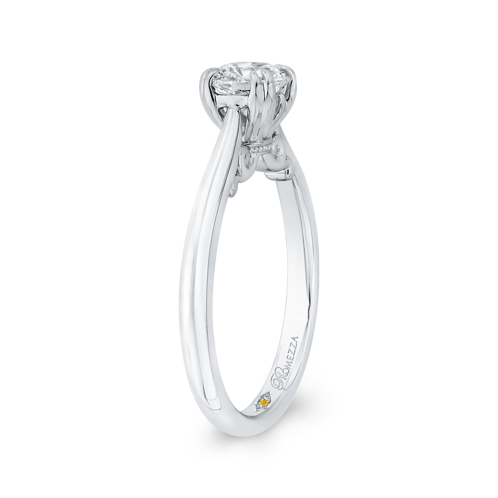 Solitaire Diamond Cathedral Style Solitaire Engagement in 14K White Gold