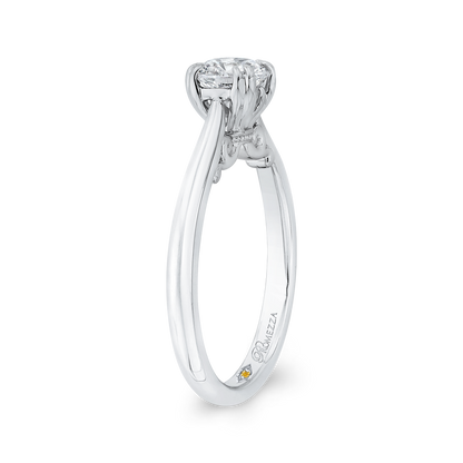 Solitaire Diamond Cathedral Style Solitaire Engagement in 14K White Gold