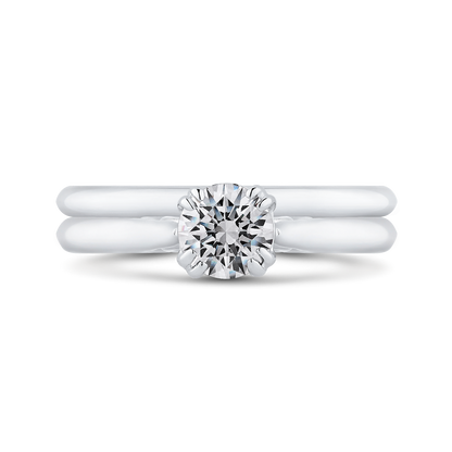 Solitaire Diamond Cathedral Style Solitaire Engagement in 14K White Gold