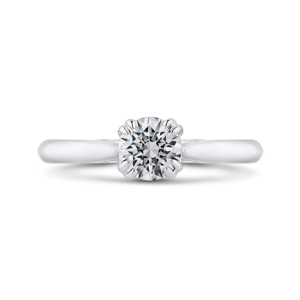 Solitaire Diamond Cathedral Style Solitaire Engagement in 14K White Gold