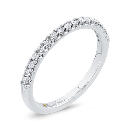 Round Diamond Half-Eternity Wedding Band in 14K White Gold