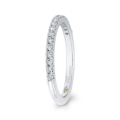 Round Diamond Half-Eternity Wedding Band in 14K White Gold