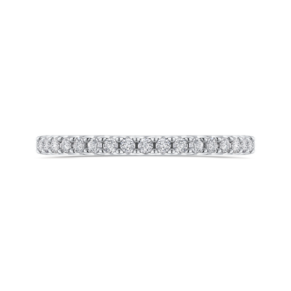 Round Diamond Half-Eternity Wedding Band in 14K White Gold