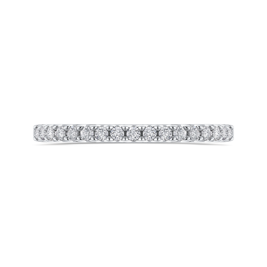 Round Diamond Half-Eternity Wedding Band in 14K White Gold